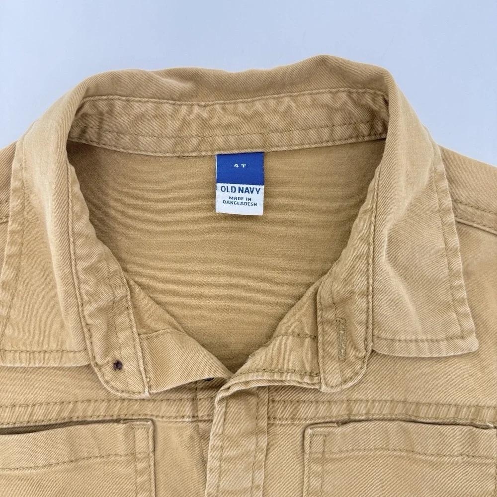Old Navy Boy's Twill Workwear‎ Cotton Utility Shirt Size 4T Normcore